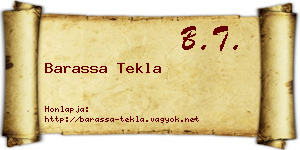 Barassa Tekla névjegykártya